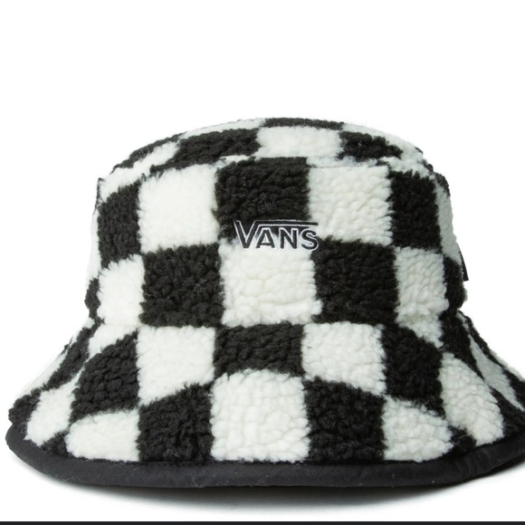 Vans women’s winterest bucket hat checkered black white s/m - Picture 1 of 7